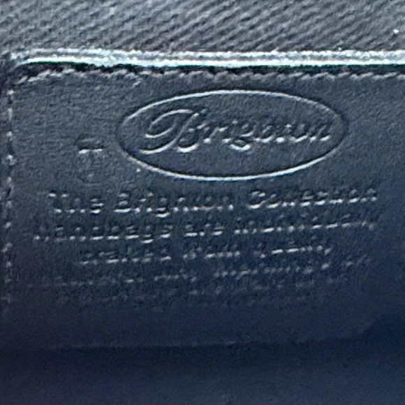 Vintage Black/Brown Brighton Leather Top-Handle Bag with Silver Hardware - Picture 14 of 16